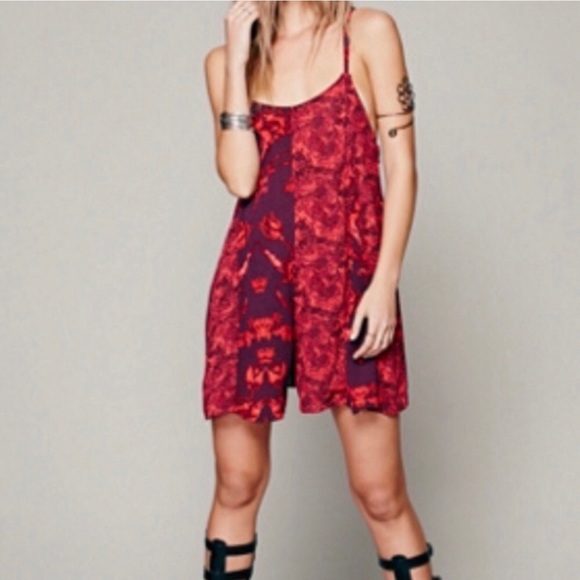 Free People Short Strappy Romper Size Large - Picture 2 of 8